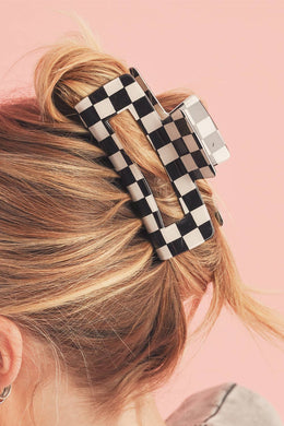 Checkered Hair Claw Clip