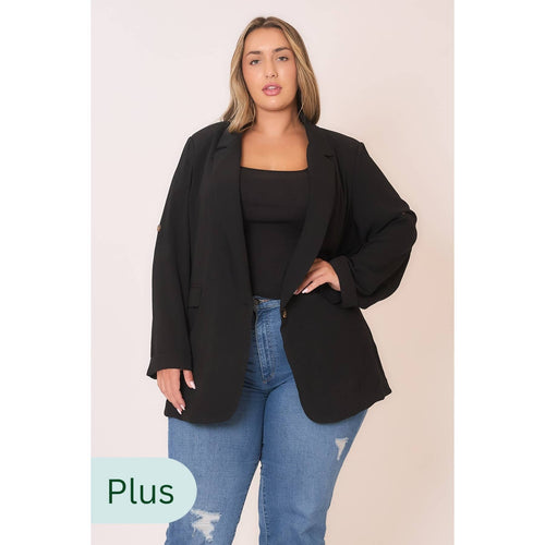 Curvy Blazer with Fold Up Sleeve