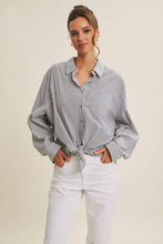 Load image into Gallery viewer, Pinstripe Oversized Shirt | Denim Blue