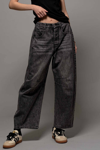 Etched Inseam Barrel Jeans