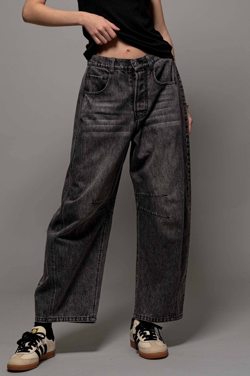 Etched Inseam Barrel Jeans