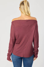Load image into Gallery viewer, Dropped Shoulder Thermal Top | Burgundy