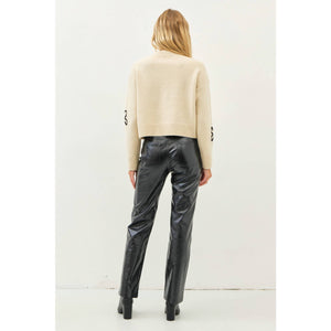 Metallic Straight Leg Pants