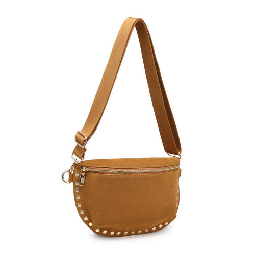 Gizelle Suede Crossbody Bag | Tan