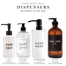 Load image into Gallery viewer, Black Stoneware Hand Soap Dispenser