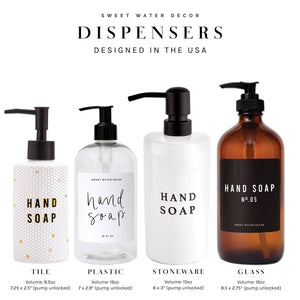 Black Stoneware Hand Soap Dispenser