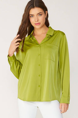 Satin Button Down Blouse
