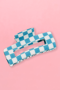 Checkered Hair Claw Clip