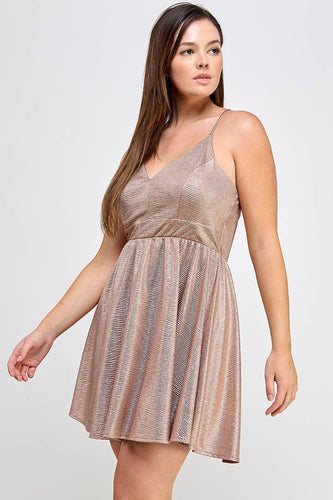 Curvy Plisse Foil Dress