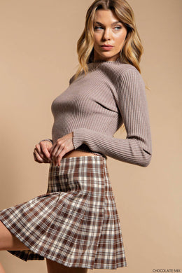 Plaid Pleated Mini Skirt