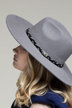Load image into Gallery viewer, Braided Belt Panama Hat (Grey or Black)