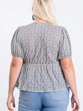 Load image into Gallery viewer, Curvy Leaf Pattern Peplum Top