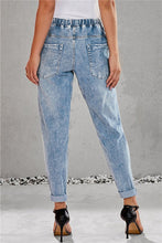 Load image into Gallery viewer, Distressed Denim Jogger - Final Sale