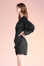 Load image into Gallery viewer, Satin Crepe Wrap Skirt Bodycon Dress